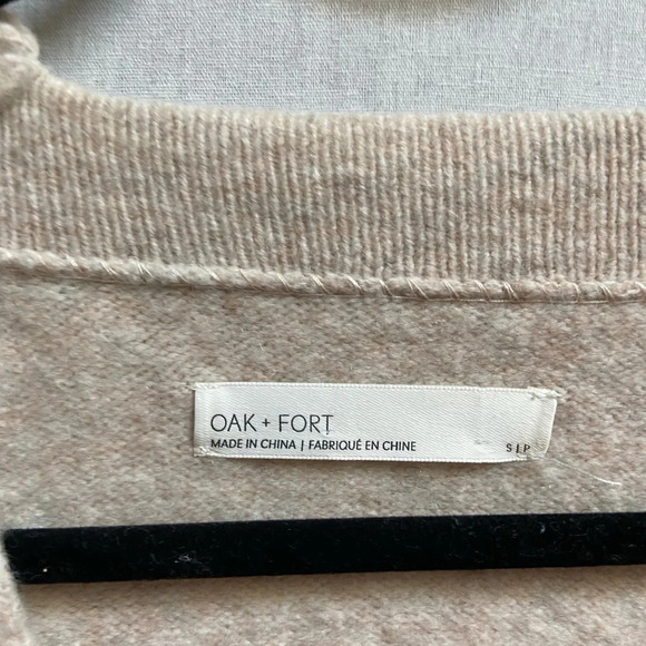 Oak + Fort wool  blend deep v neck oversized sweater Sz S - Picture 5 of 10